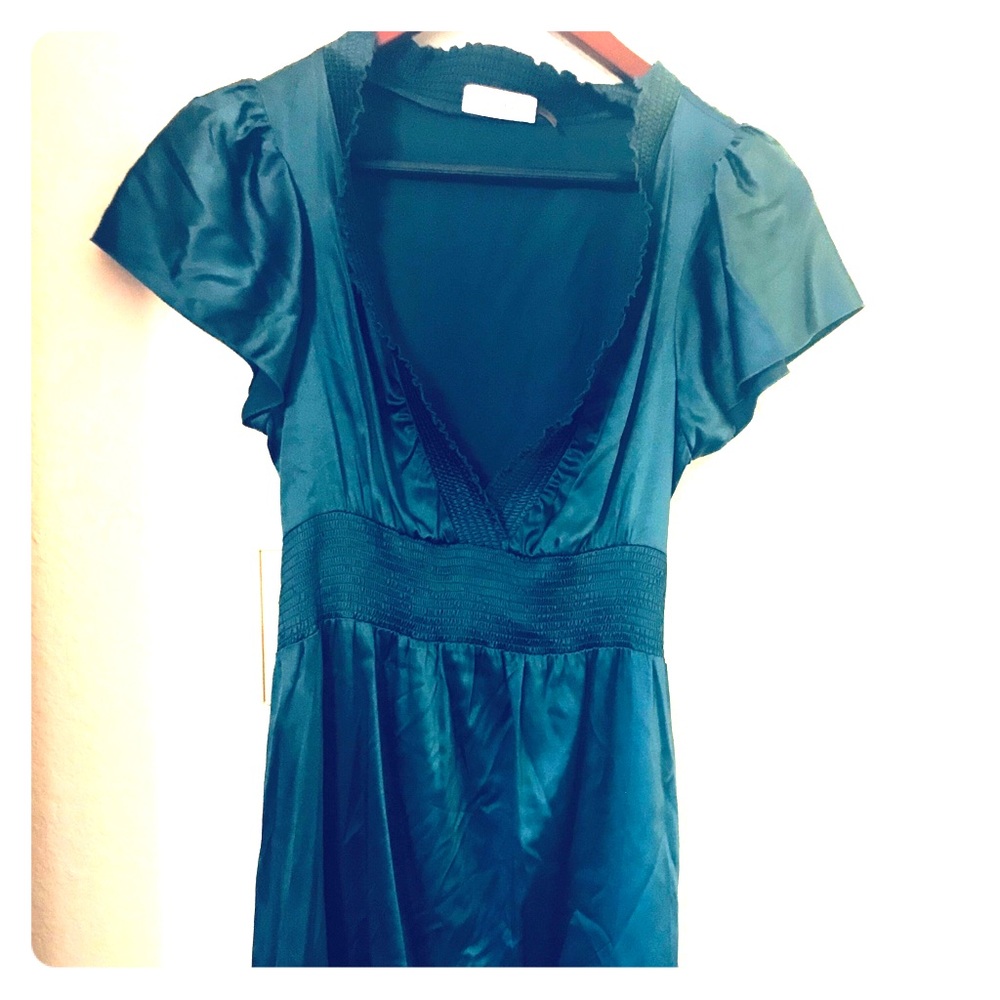 Calvin Klein turquoise silk dress, size 2